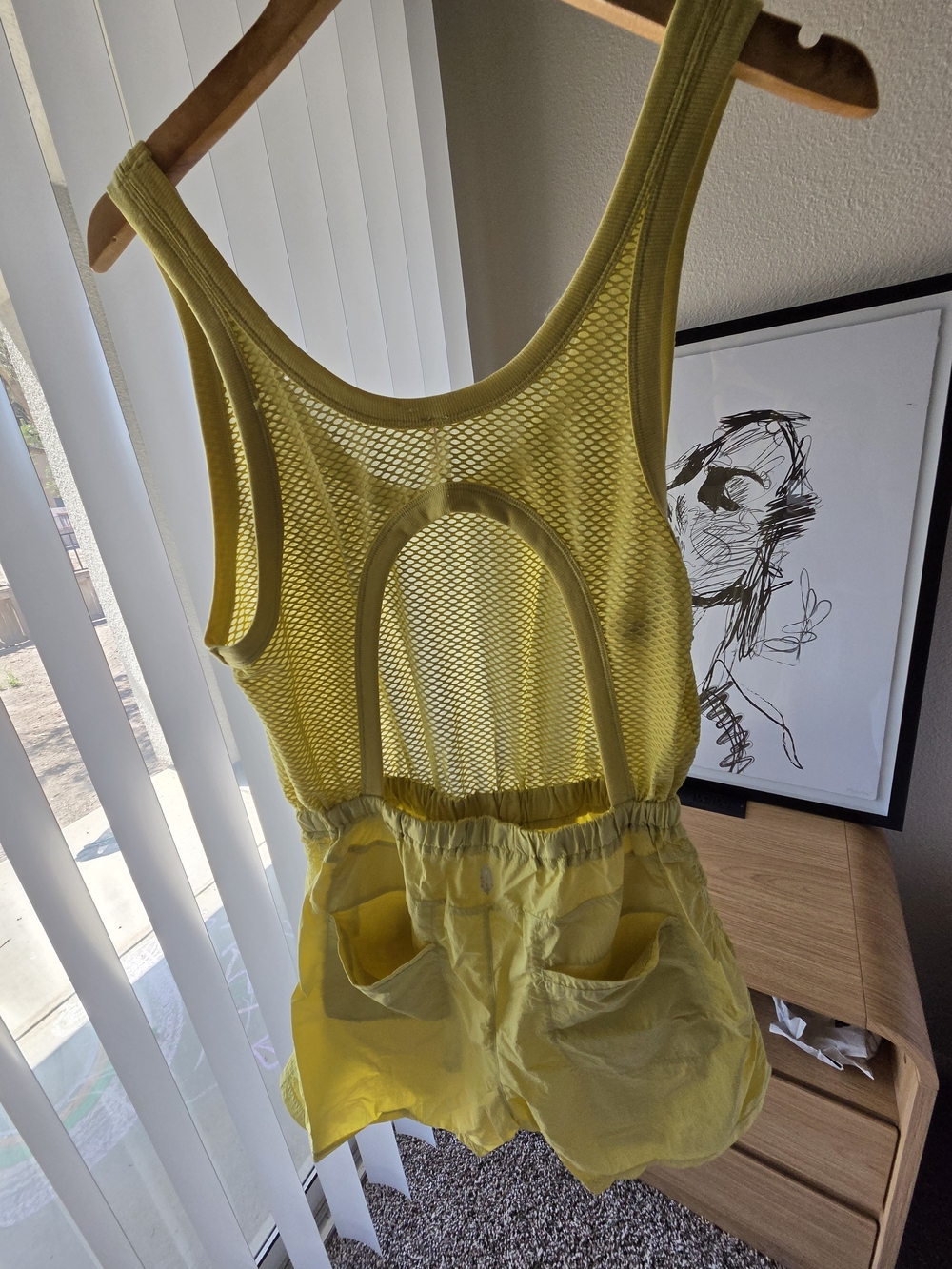 FP Movement by Free People Yellow Mesh One-Piece Romper - Picture 3 of 7